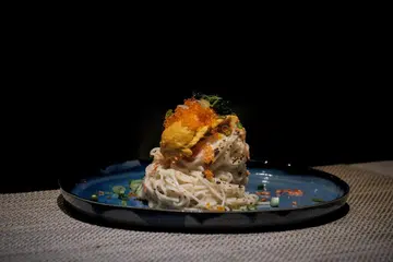 Gake's truffle Hiyashi somen with tobiko and avruga caviar