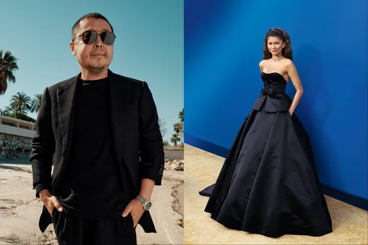 Portraits of film-making luminaries and Rolex Testimonees Jia Zhang-Ke and Zendaya, shown side by side, highlighting Rolex’s ongoing relationship with cinema and the arts.