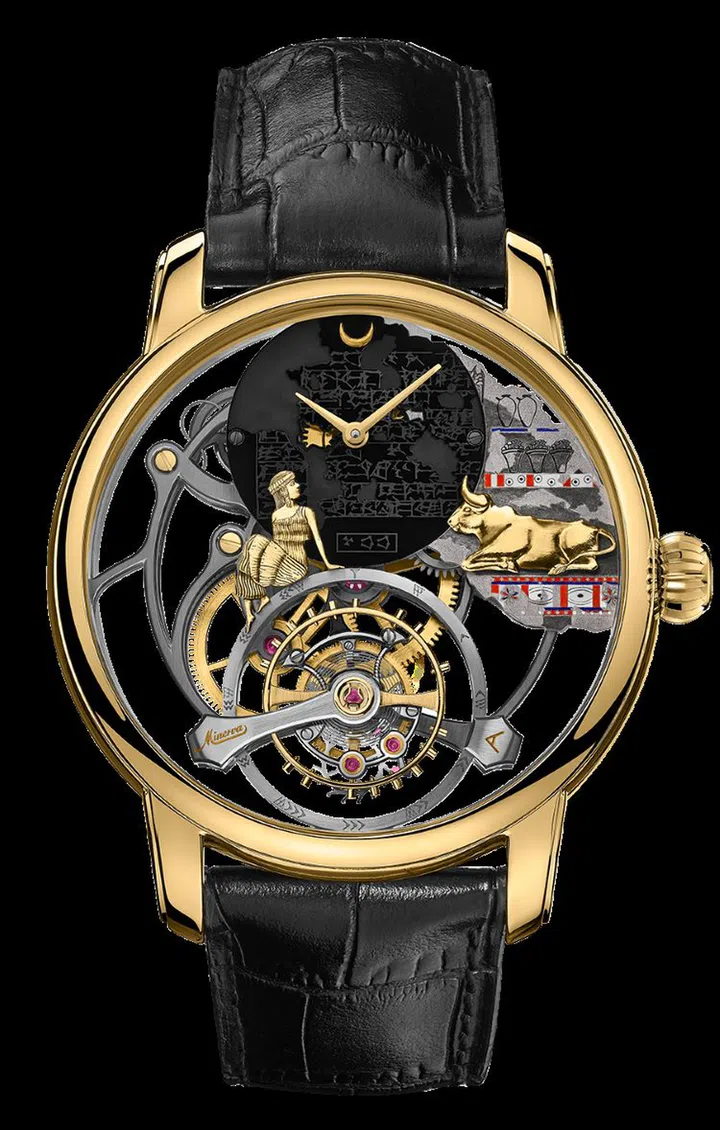 The Montblanc Star Legacy Suspended Exo Tourbillon Enheduanna bears multiple fascinating Sumerian motifs (Photo: Montblanc)