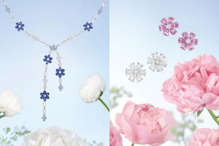 The latest designs from the Forget-Me-Not by Harry Winston fine jewellery collection enhances lightness, movement, and wearability.