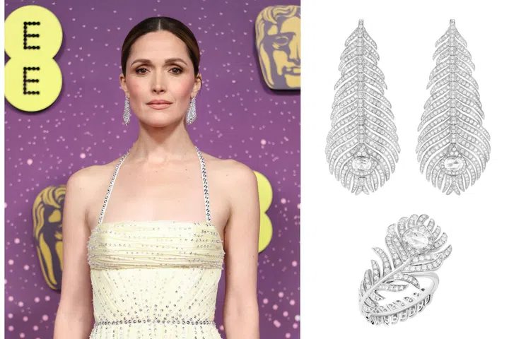 Rose Byrne in Miu Miu and Boucheron