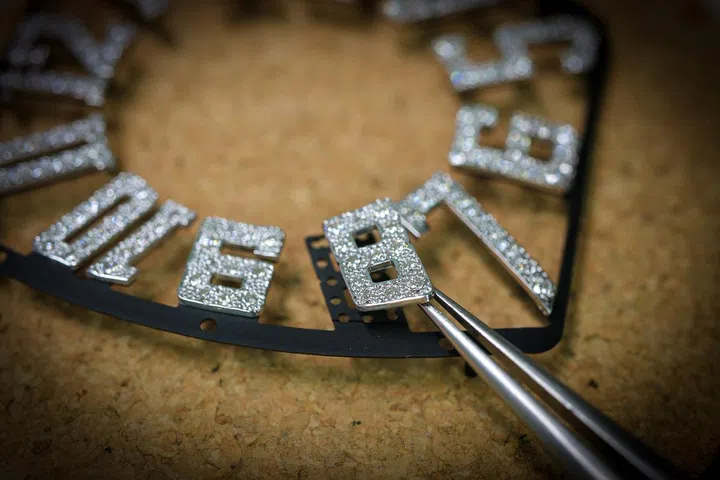 It takes a combination of expertise and effort to create the stylised hour markers and hand-set them individually before assembling them together. (Photo: Franck Muller)