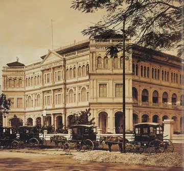 Raffles Hotel's horse stables, when horses were still on Singapore's streets