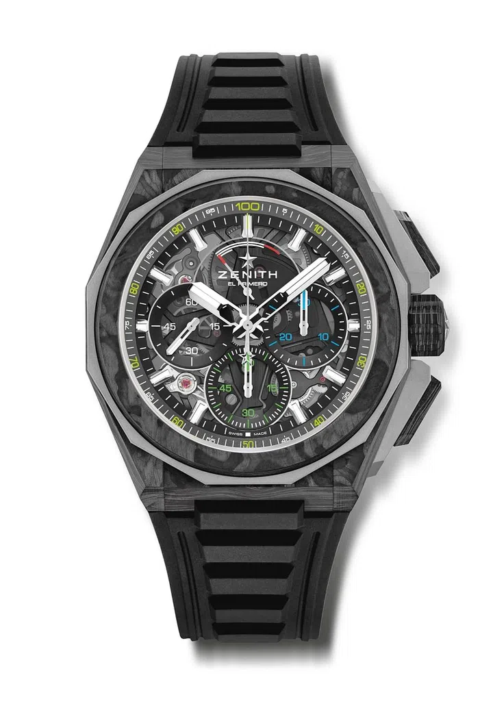 Zenith Defy Extreme in carbon fibre with 12-sided titanium bezel.