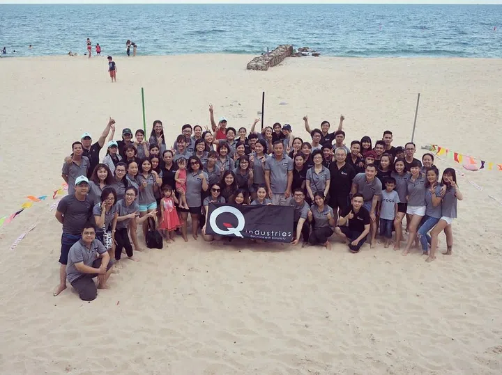 Q Industries’ annual company retreat and team building for the Vietnamese team at Mui Ne beach in Phan Thiet, Vietnam. (Photo: Quek Kwan Yi) 