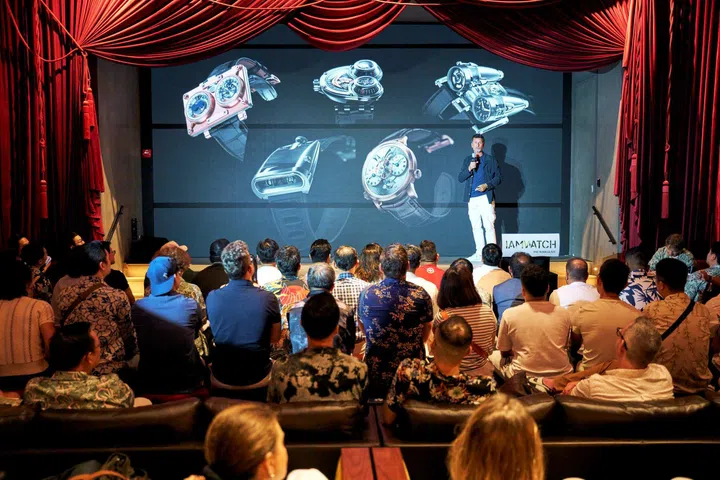 MB&F founder Max Busser presenting at the inaugural 2024 edition of IAMWATCH
