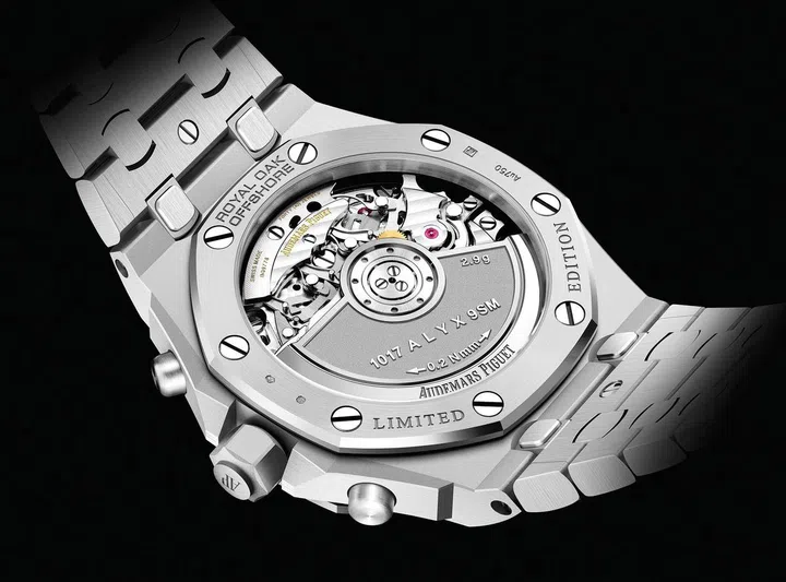 The rotor of the Royal Oak Offshore Selfwinding Chronograph 42mm showcases details paying tribute to the partnership. (Photo: Audemars Piguet)