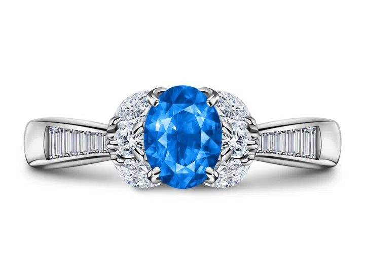 Amee Philips Hauyne Ring features the rare cornflower-blue gemstone mined in Germany. (Photo: Amee Philips)