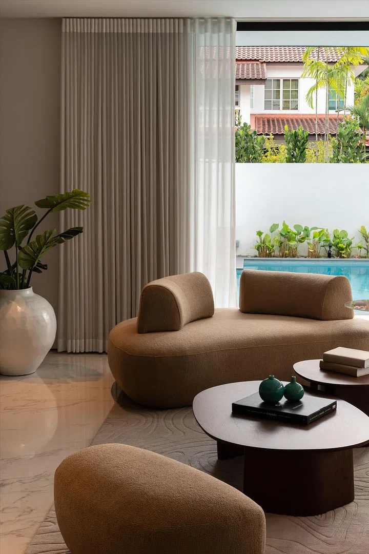 The Aura sofa is designed for ultimate comfort, featuring high-resilience foam and an omni-positional backrest.  (Photo: ACO Architects and Architology Interiors)