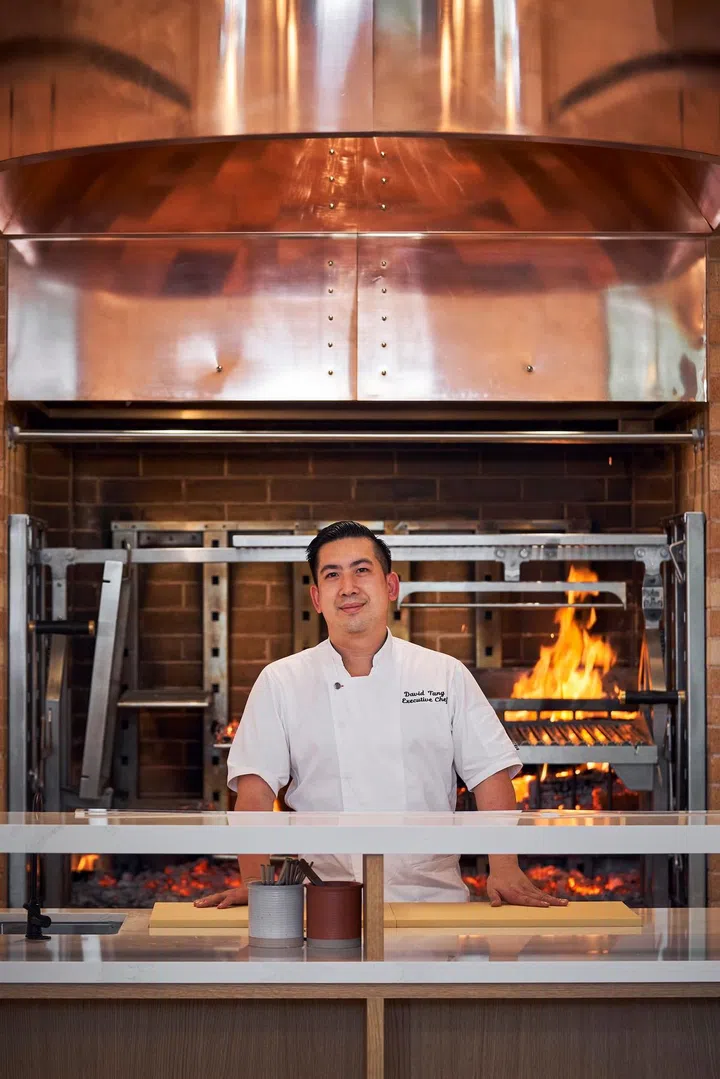 Co-owner and executive chef, David Tang, stands by the open kitchen (Credit: Rosemead)
