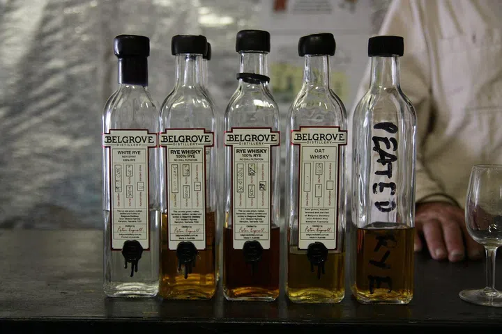 Rye whiskies at Belgrove Distillery