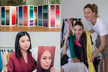 Colour analysis sessions being carried out by Carmen Stevens of Carmen's Colours and Gwendolyn Tan of Style Forth.