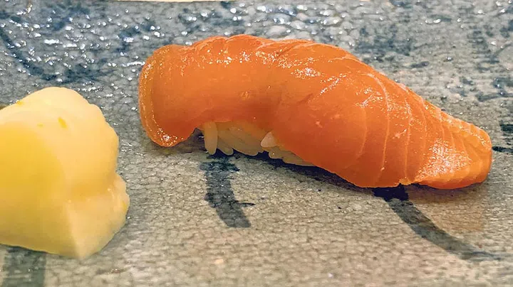 Japanese Spring trout sushi.