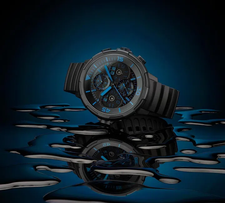 IWC Aquatimer Perpetual Digital Date-Month with blue lume. (Photo: IWC)