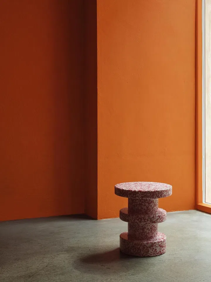 Designed by Simon Legald, the Bit stool from Normann Copenhagen’s composition of plastic waste bits means that each piece is unique. (Photo: XTRA Designs) 