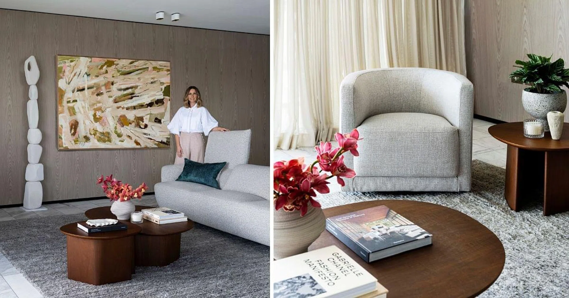 Interior stylist Kerrie-Ann Jones shares how she infused warmth and a sense of relaxation into this luxury harbourside apartment. Photo: King Living