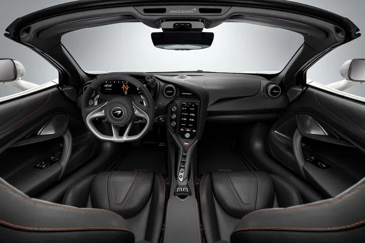 The cabin interior has been redesigned with the driver as protagonist and the instrument cluster angled towards the driver’s side. (Photo: McLaren)