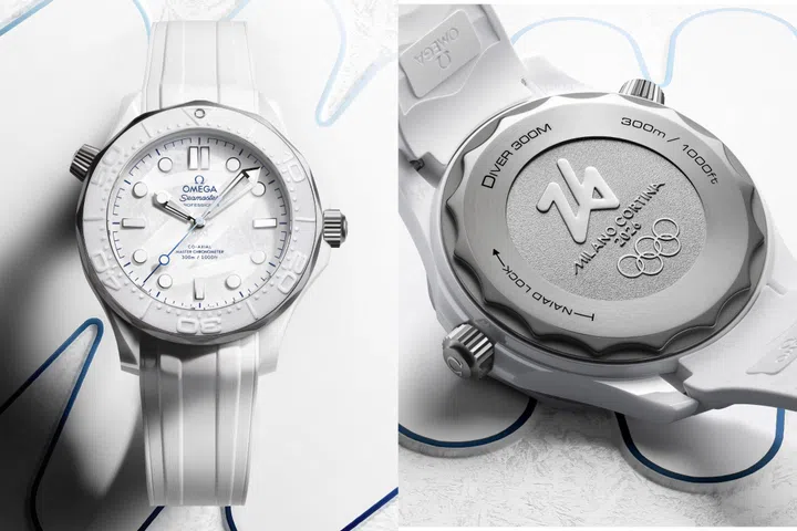 Omega Seamaster Diver Olympics watch in Pantone Color of the Year 2026