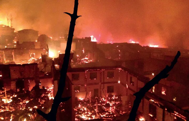 FIRE MOUNTAIN The Shangri-la fire of 2014 razed more than half of the old town.