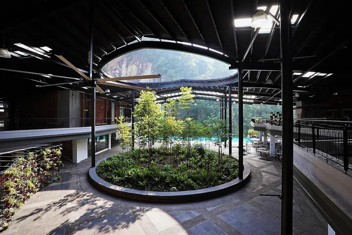 A curved and open central communal area, inspired by the Hakka tulou buildings, also facilitates more interaction. (Photo: Millennia Village)