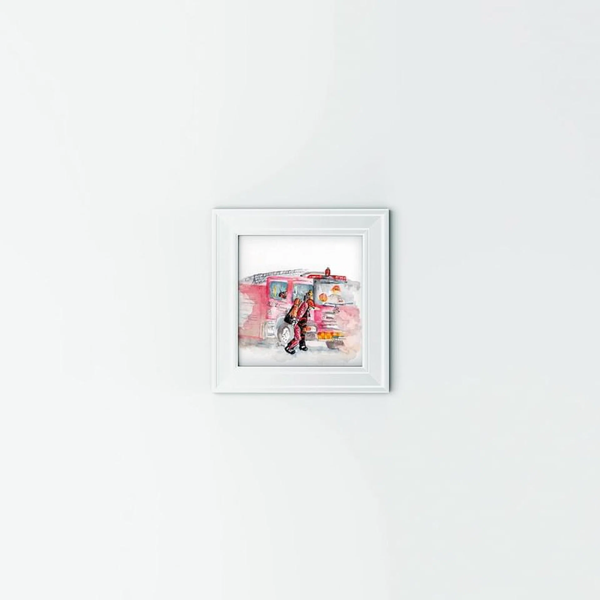 blank black photo frame on white wall