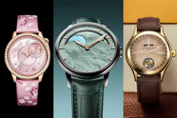 moon phase watches from Vacheron Constantin, Arnold & Son, and Laurent Ferrier