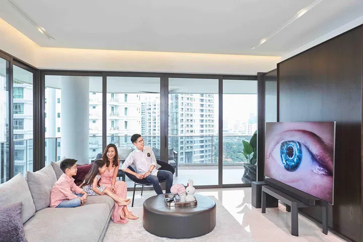 Watching TV is a family activity for Dr Claudine Pang.