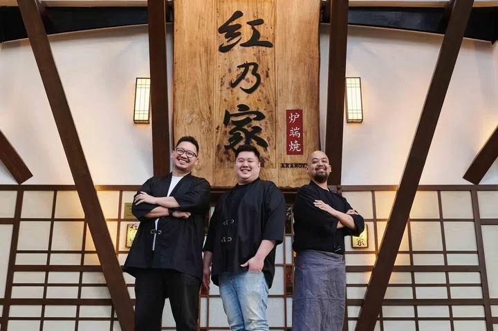 L-R: William Liou, Javier Goh, Brandon Teo. Photo: Akanoya Robatayaki