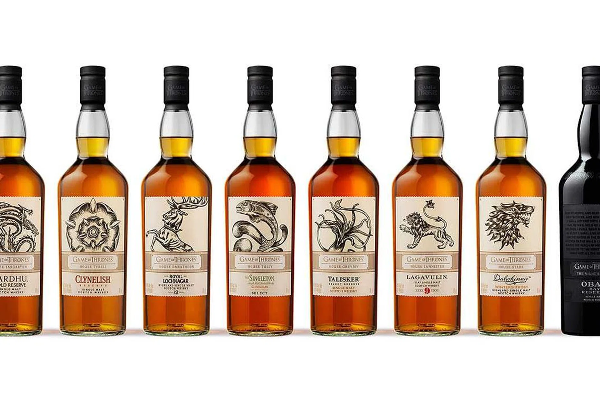 The Game of Thrones Single Malts whiskey Collection