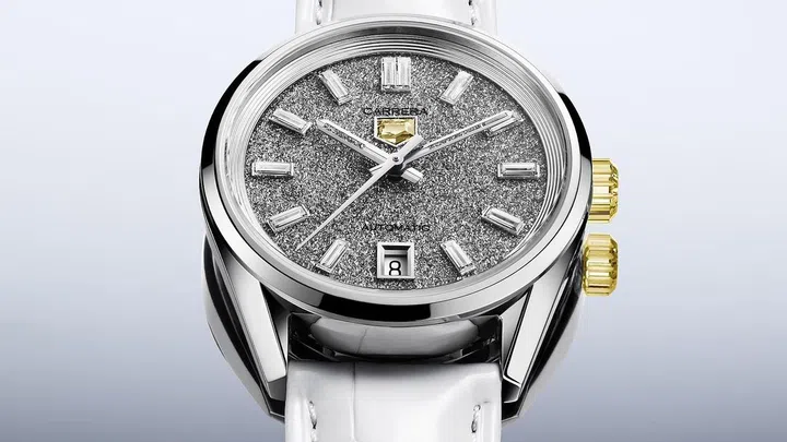 Tag Heuer white gold Carrera Date Plasma Diamant d’Avant-Garde with yellow diamonds. (Photo: Tag Heuer)