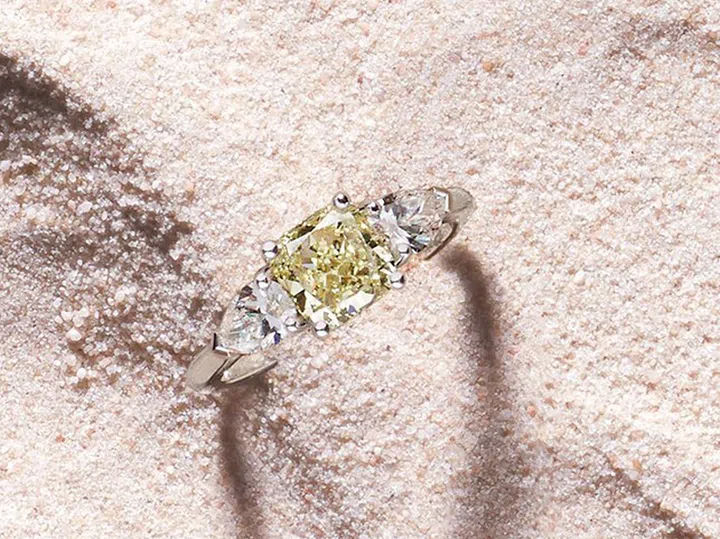 Bridal jewellery, such as this white and yellow lab-grown diamond ring, is a Courbet forte. (Photo: Courbet)