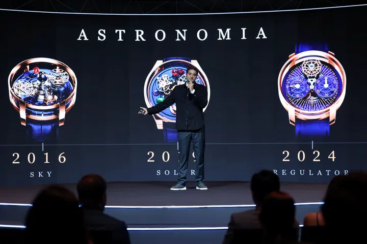 Jacob & Co. CEO Benjamin Arabov presenting the Inheriting The Impossible symposium at Siam Paragon Bangkok Watch Week