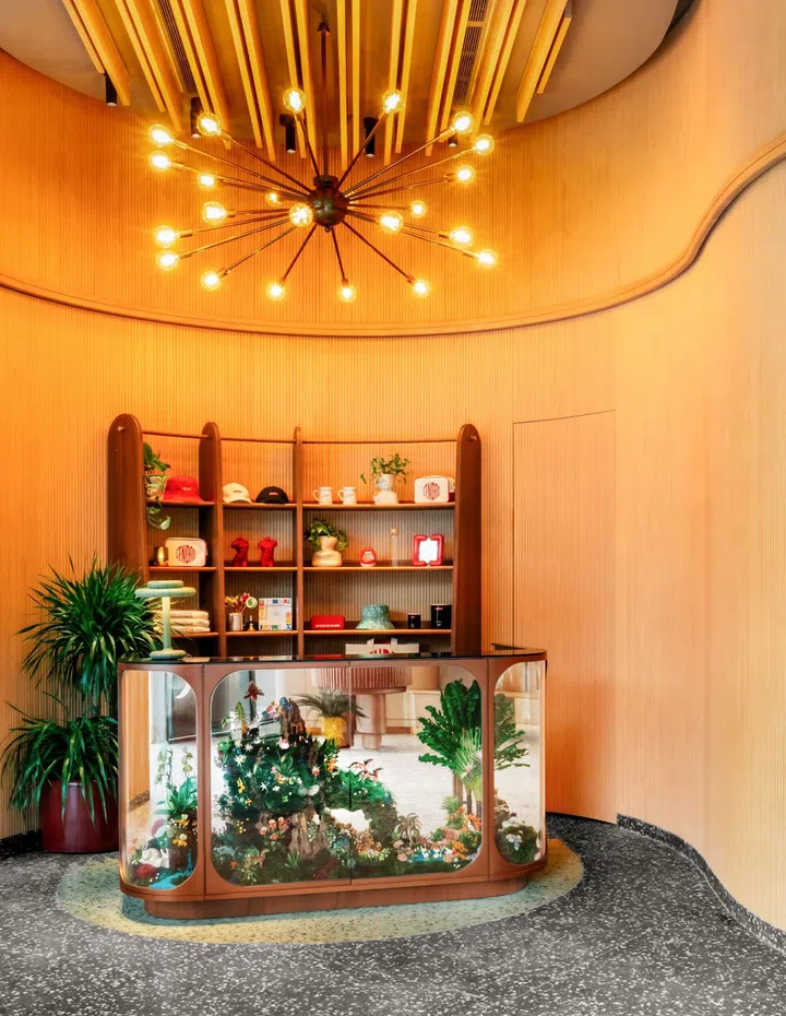 The reception area houses a terrarium-like art installation. (Photo: The Standard Singapore)