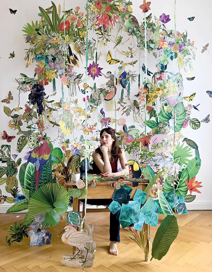 Clare Celeste in The Garden, an installation that hosts online events with women climate leaders.
