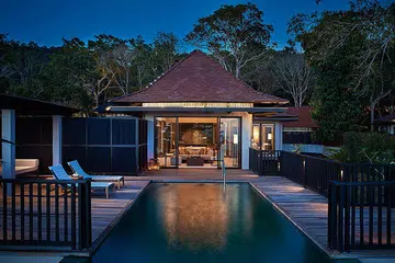 Beach villa night view