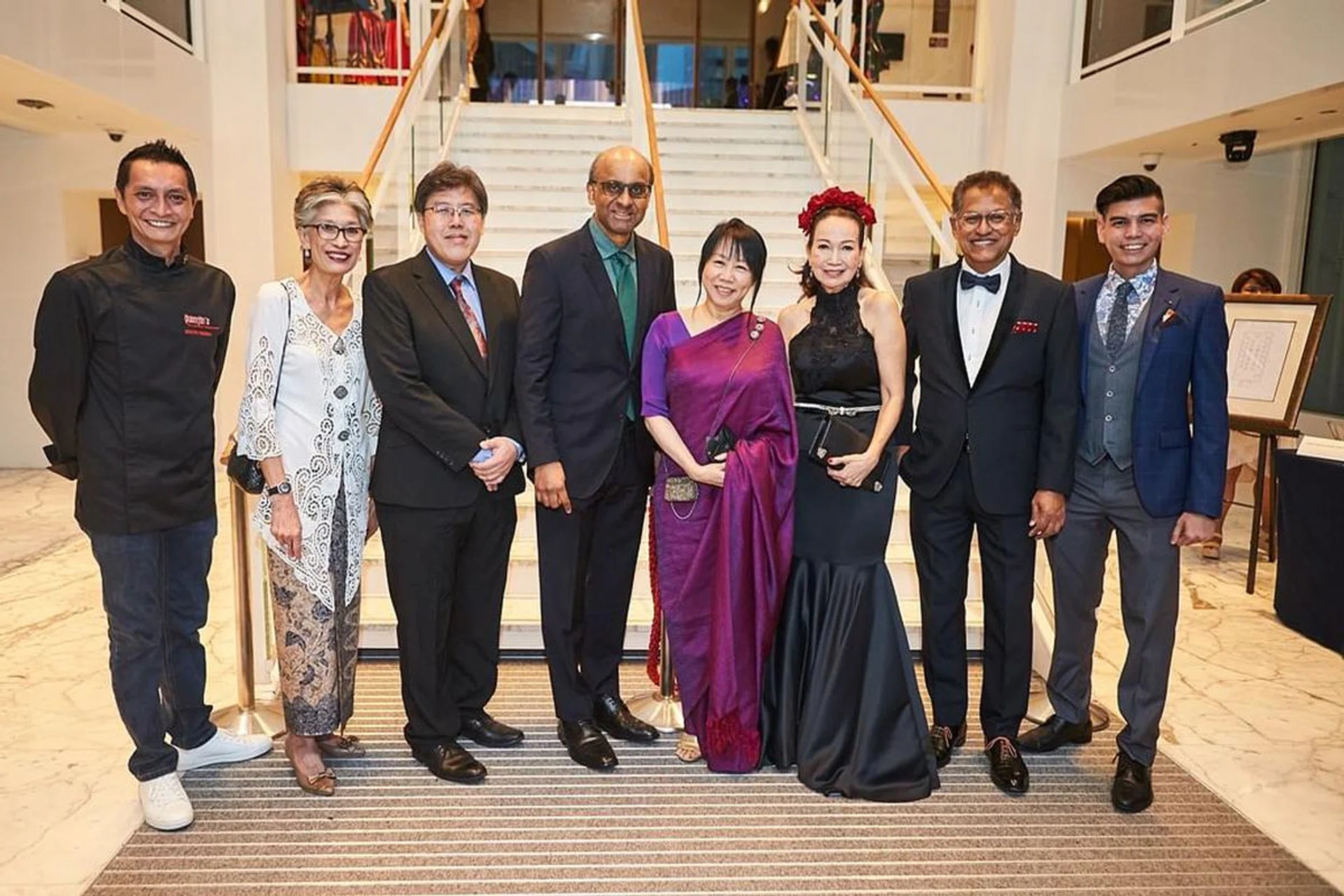 Quentin Pereira, Julia D’Silva, Dr Alexius Pereira, Tharman Shanmugaratnam, Jane Yumiko Ittogi, Celeste Basapa, Gerry De Silva & Andrew Pang