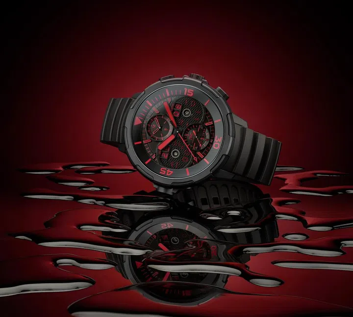IWC Aquatimer Perpetual Digital Date-Month with red lume. (Photo: IWC)