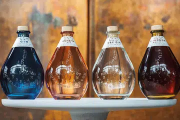 Small batch gins and bourbon.