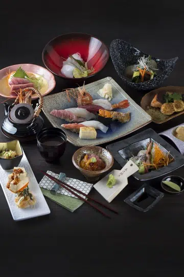 Kazu Sushi Grill Sake features omakase, robata grill, sushi, and donburi specialties