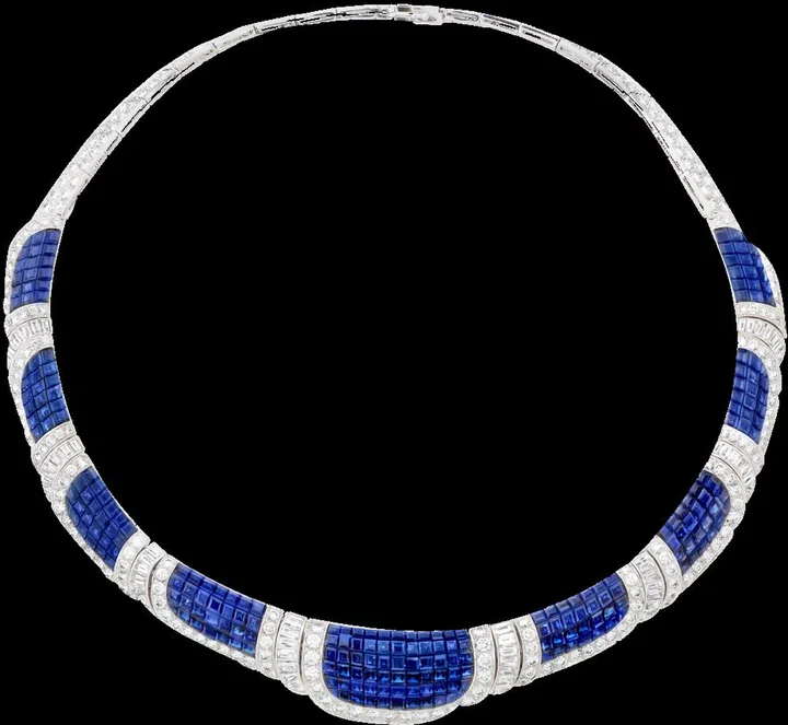 A Mystery Set blue sapphire and diamond necklace from the maison's archives (Credit: Van Cleef & Arpels)