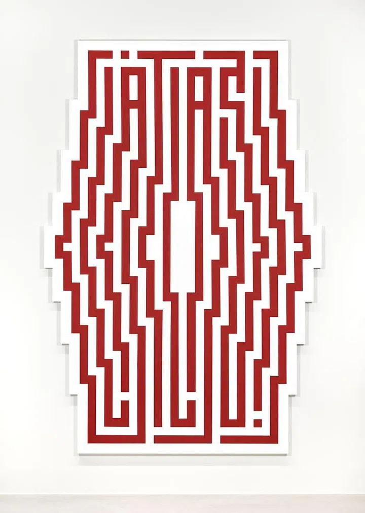 L’Atlas, Shapes #2, 2013, spray paint on wood, 280 x 160 cm, unique piece in the Agnès b. art collection. Courtesy of the Collection Agnès b.