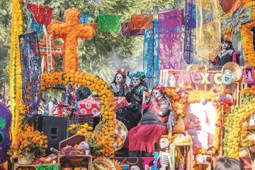 MEXICO CITY, MEXICO - OCTOBER 29, 2016 : Day of the dead parade in Mexico city