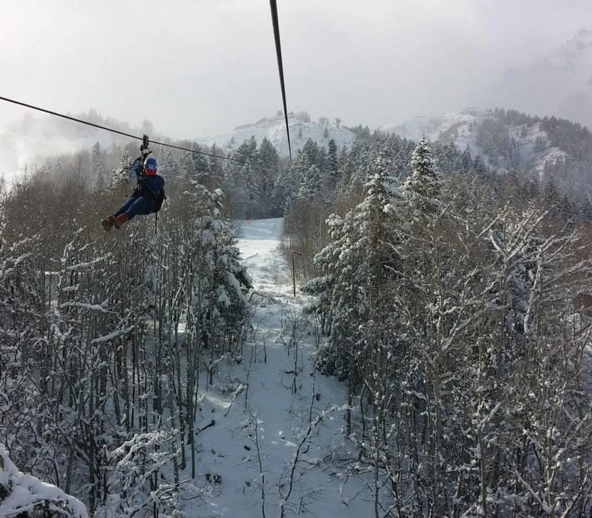 Sundance Zipline Tour in winter