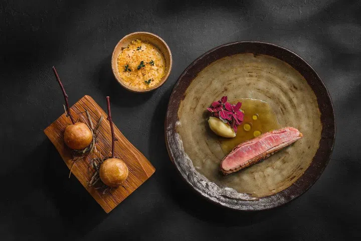 Silverhill Farm Duck, Native Berries, Salted Duck Egg. Photo: Cure