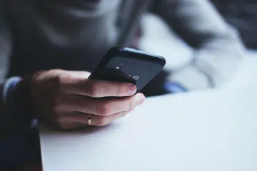 Phone on table