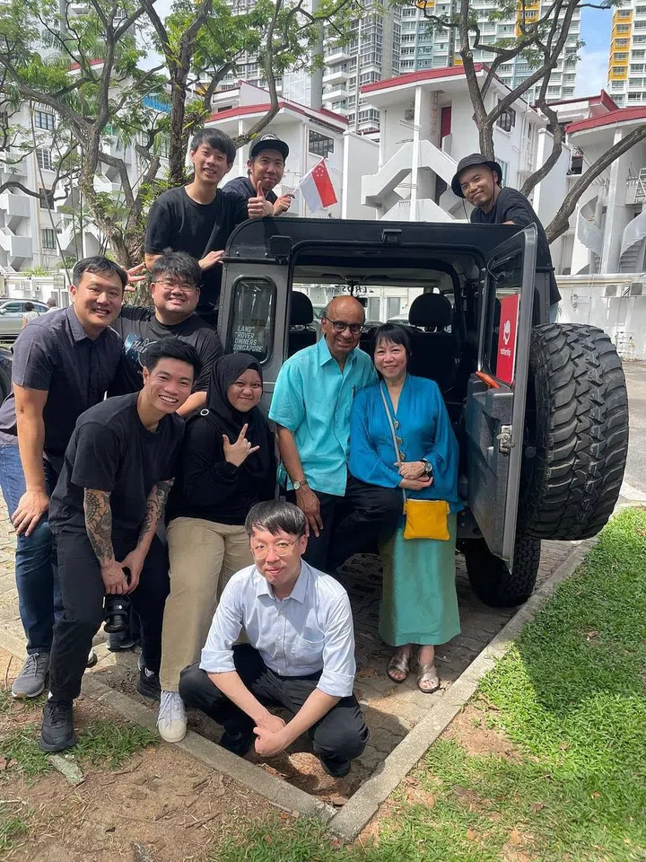 The Mothership team with then Presidential candidate, Tharman Shanmugaratnam and his wife, Jane Yumiko Ittogi. (Photo: Mothership)