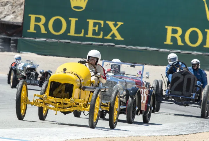 Historic racing at the 40th anniversary of the Rolex Monterey Motorsports Reunion. (Photo: Rolex/Stephan Cooper)