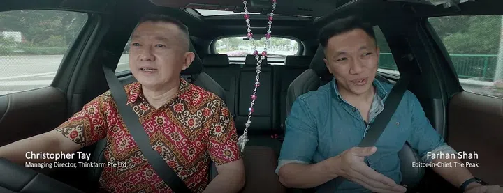 Christopher Tay driving to Jia Wei Chinese Restaurant in the new Toyota Harrier. Credit: screenshot from video.