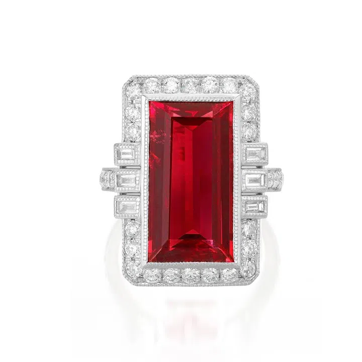 10.32-carat Burmese Red Spinel and Diamond Ring
