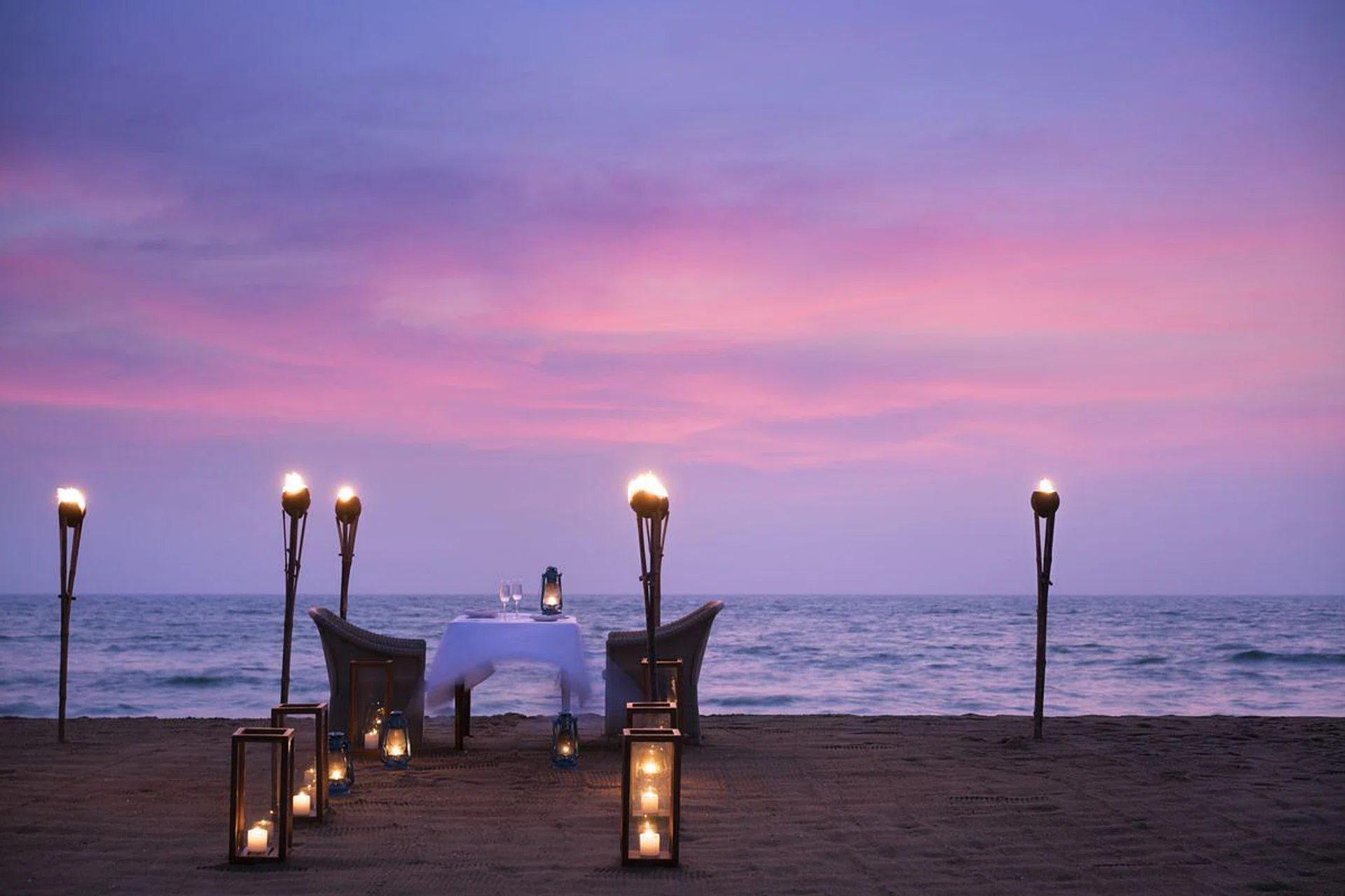 Sunset at Anantara Kalutara's beach 